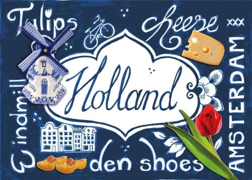 Ansichtkaart Holland blauw